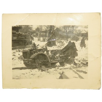 Picture of Stoewer R180 / R200 after explosion on the anti tank mine. Espenlaub militaria